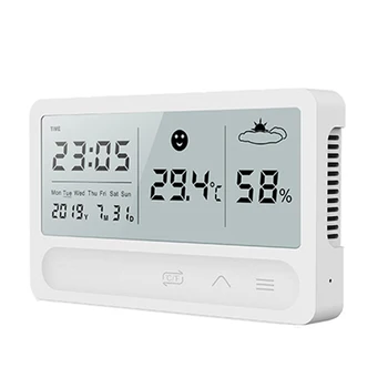Elektronski Termometer Higrometri Multi-funkcijska Digitalna Ura LED Velik Zaslon za Gospodinjstvo Spalnica Dekoracijo
