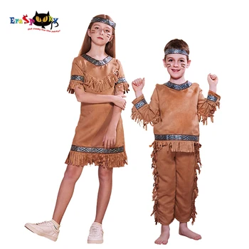 Eraspooky Purim Carnival Party Ameriški Primitivno, Cosplay Dekleta Fant Afriki Native Lovci Pustna Halloween Kostumi Za Otroke