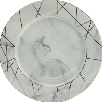 Evropski Stil Zlata Žica Marmorne Plošče, Keramične Večerja Nastavite Porcelana Sladico Plošče Zrezek, Solata Malica Torto Plošče Pribor