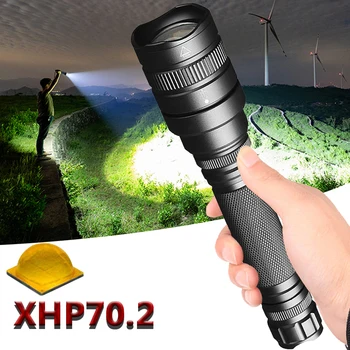 FengxingZ401515 CREE XHP70.2 čip močna LED Taktično svetilko, baklo 3800lm 2 KOS 18650 Baterijo 5200mAh zoom XHP50.2 Luč