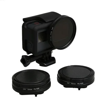 Filter UV + Objektiv Zaščitnik Skp + 52 mm Adapter Ring Filtors nastavite Filtro za Go Pro Junak 5 6 7 Črna Dodatki