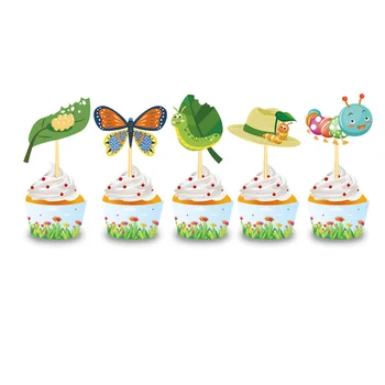 Gosenica Razvoj Metulja Torto Ovijalnika Baby Tuš Cake Pokrivalo Dekoracijo Sušilniki Za Rojstni Dan Cupcake Dekorativni Material