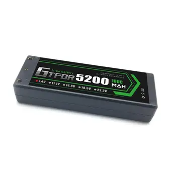GTFDR 2PCS 2s Lipo Baterije 7.4 V 100C 5200mAh Primeru Težko Lipo Baterije Paket s 4 mm Bullet za 1/8 1/10 RC Avto Model Trax