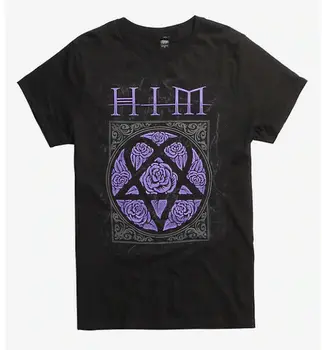 H I M Mu Škrlatne Vrtnice Logotip Gothic Rock Band T Shirt Novo Verodostojna Uradni