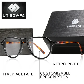 High end Italija Acetat Optičnih Očal Okvir Moških Recept Očala za Kratkovidnost Okvir Retro Jasno, Pregledno Očal Okvir 2020