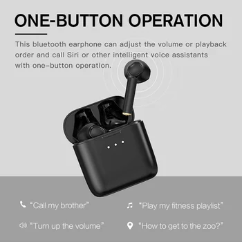 IKF S1 Black Brezžične Slušalke Bluetooth 5.0 Stereo Šport Nepremočljiva Pol v Uho Brezžični Čepkov z 650mAh Polnjenje Box