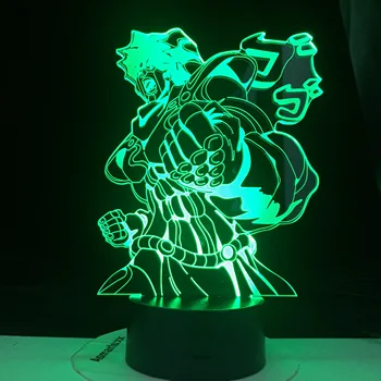 Jojo ' s Bizarre Adventure Star Platinum Japonski Anime Oddaljene namizne Svetilke za Otroke, 3D Led 7 Barv Svetlobe Risanka Darilo