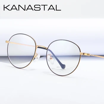 KANASTAL blagovne Znamke Recept Očala Ženske Ultralahkih Kratkovidnost Zlitine Ovalni Okvir Očala Žensko Branje Očala Proti Modri Žarki