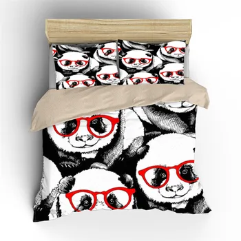 Klasična posteljnina nabor 3D HD Panda posteljno perilo 3pcs/set kraljica kralj velikost rjuhe kritje nastavite bedsheet AB strani Božič rjuhe kritje 2020