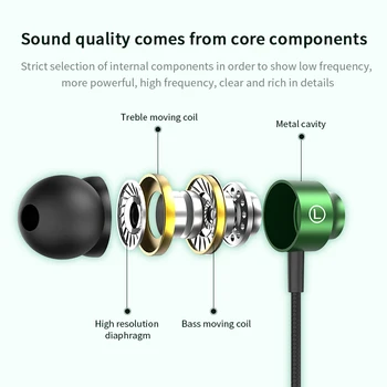 Kovinski Magnetni Žične Slušalke 3.5 mm Gaming Slušalke Z Mikrofonom Bas Stereo Glasbe, Slušalke Za Xiaomi Huawei Samsung iphone