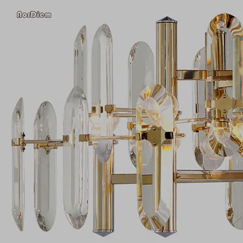 Kratek design lestence sodobno LED luči Zlato kristal r dnevno sobo, jedilnico kroonluchte hanglamp