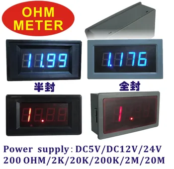 LED Digitalni OHM Meter Tester Odpornost Meter Upor 200 OHM 2K 20K 200K 2M Impedanca Meter Ohmmeter Ohmmetro Bralec 24V 12V