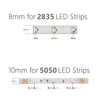 LED Trak Svetlobe Priključek 10-Pack-gnome 4Pin 8 mm, 10 mm LED Trak Solderless Priključek za SMD5050 2835 RGB LED Trakovi