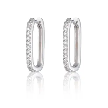 Lep minimalno 925 sterling srebrni nakit 2020 novo prispeli ženske dekle varnost pin geometrijske hoop srebrn uhan