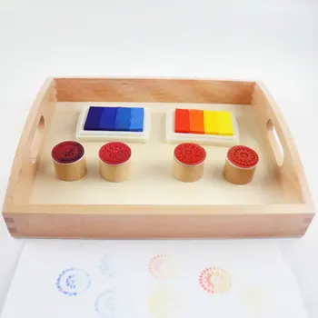Lesene Montessori Otroške Igrače Montessori Žig Inkpad Nastavite Učenje Izobraževalne Igrače za Otroke Juguetes Brinquedos MH1844H