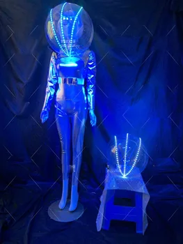 Lumious Prostor Bojevnik Čelada kostum DS DJ gogo stranka fazi kažejo prihodnje tehnologije nočni klub cosplay sveti pokrivala