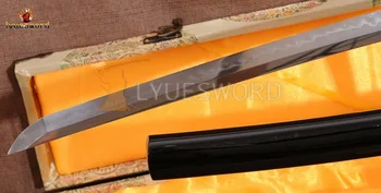 LYUESWORD Japonski Samuraji Meč T10 Ogljikovega Jekla KATANA Gline Kaljeno Pravi Hamon Polno Tang Boj Ostro Rezilo Zmaj Tsuba