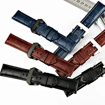 MAIKES 22 mm 24 mm 26 mm Novo obliko watch band črna rjava modra tele pravega usnja watch trak watch pribor watchband