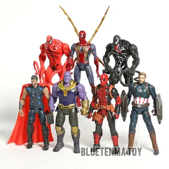 Marvel Deadpool Strup Pokol Železa Pajek Thanos Thor Captain America PVC Dejanje Slika Nastavite Igrače Slika