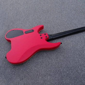 Masivnega lesa jelše vrh ebony fretboard brezglavi električna kitara 39 palčni rdeče barve, mat 25 fret električna kitara