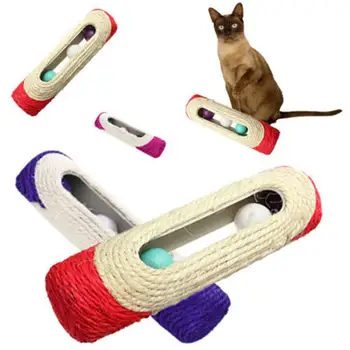 Mačja Igrača Scratcher Vozni Predor Sisal Žoga Ujeta Z Žogo 3 Igrače za Mačke interaktivno Usposabljanje Praskanje Igrače padec ladijskega prometa