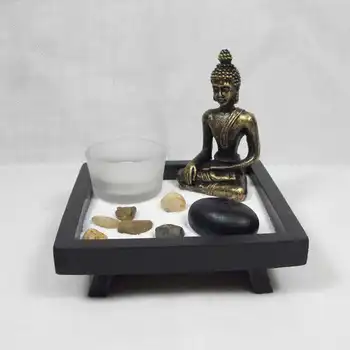 Mini Smolo Kip Bude Zen Meditacija Mirno Sprostite Dekor Nastavite Duhovno Zen Vrt Pesek Pladenj Kit Buda Kadila Gorilnik