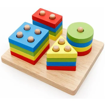Montessori Izobraževalne Igrače, Lesene Igrače za Otroke Zgodnjega Učenja Uresničevanje Roke-na sposobnost Geometrijske Oblike Ujemanja