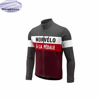 MORVELO Kolesarjenje Jersey Moški Zimski Termalni Runo Kolesarjenje Oblačila triatlon Dolg rokav maillot ropa ciclismo hombre