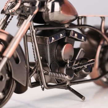 Motorno Kolo, Retro Model Motor Figur Kovinski Okras Ročno Železa Motocikla Prop Letnik Domov Destop Dekor Otrok Igrača