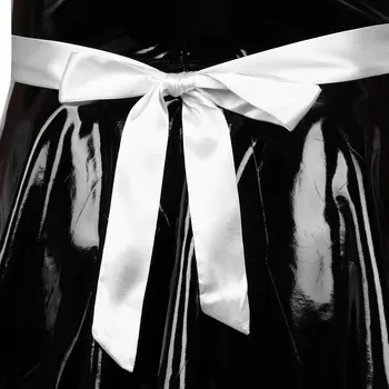 Moški Moški Sissy francoska Služkinja Cosplay Kostum Sissy Clubwear Halloween Obleko Gor Skp Rokavi Čipke Trim Mini Sežgati Obleko z Predpasnik