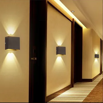 Možnost zatemnitve 6W 85-265V Kocka COB LED Razsvetljave v Zaprtih prostorih Bela/Črna Stenska Svetilka Moderne Domačo Razsvetljavo Dekoracijo Rov Lučka