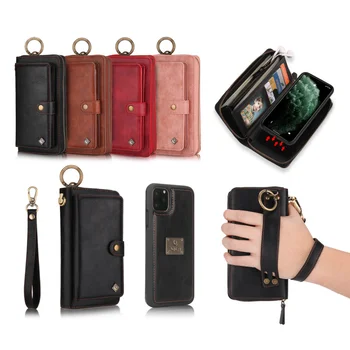 Multifunkcijski moda zadrgo mobilna denarnica za iPhone 6 6S 7 Plus 8 XR XS MAX 11 Pro max fhx-r1b multi-card slot denarnice