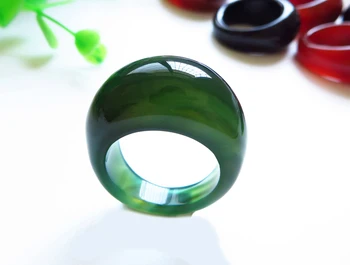 Naravna zelena agate obroč za moške, ženske s teksturo ročno znamke jadeit jade obroči jade nakit naravnega kamna jade