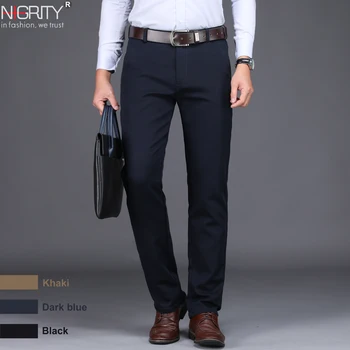 NIGRITY 2020 Nove Jesensko Zimske Mens Moda Business Casual Dolge Hlace Moški Elastična Naravnost Klasičen Hlače Velik Plus Velikost 28-44