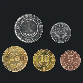 Nikaragvi Celoten Sklop 5 Kos Izdaje Kovancev Original Kovanec Za Realno Unc