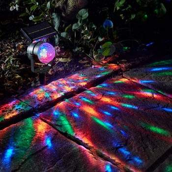 Nove Sončne Energije Lučka LED Projektor Svetlo Pisane Obračanje Sončno Svetlobo na Prostem Vrt, Travnik Lučka Domačem Dvorišču Dekor