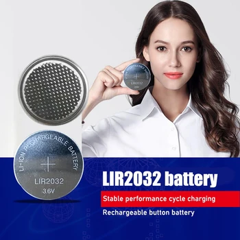 Novo! 50pcs/veliko LIR2032 3,6 V Li-na Polnilna Gumb gumbasto Baterijo, ki Lahko Nadomestijo CR2032 za ure
