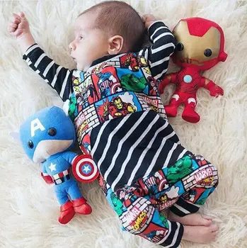 Novorojenček Dojenček Dojenček Fant Fant Obleko Oblačila Superheroj Romper Jumpsuit Bodysuit