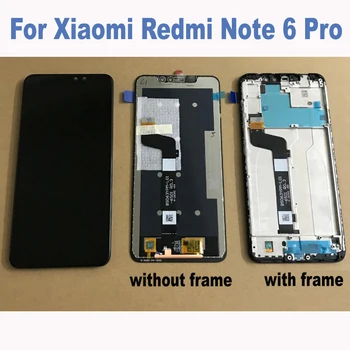 Original Najboljših Delovnih Xiaomi Redmi Opomba 6 Pro note6 pro LCD-Zaslon 10 točka Zaslon na Dotik, Računalnike Montažo Senzorja Z Okvirjem