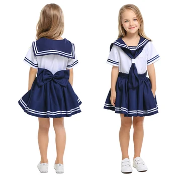 Otroci Mornar Mornarice Kostum Otroci, Fantje, Dekleta, Japonski Šolski Uniformi Otrok Karneval Pustna Obleka Cosplay Uspešnosti Krilo