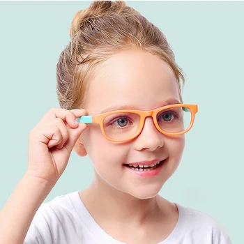 Otroci otroški Anti Blue Ray Očala Silikonski Okvir Ravno Anti-sevanje Jasno Objektiv Proti Sevanju Očala za Otroke AC889