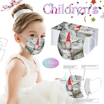 Otrok Srčkan Snežaka Natisnjeni Božič Masko Dustproof Dihanje Zaščitna 3-Layer Mask Otroci Razpoložljivi Obraz Maske Masque Enfant