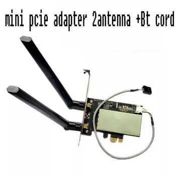 PC Desktop Brezžični Adapter Mini PCIE, da PCI-E PCI express WiFi Bluetooth Pretvornik 2 Antena