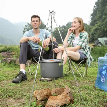 Piknik na prostem oprema, ki visi pot področju žar, kuhanje pripomočki piknik kampiranje material prenosni zunanji kampiranje uporabo