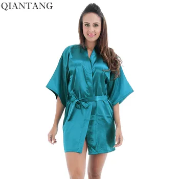 Plus Velikost Ženske Dolgo Haljo Svetlo modra Kitajski Dama Svile Satenast Kimono Kopalne Obleke Nightgown Pijama Mujer S M L XL XXL TB06A
