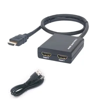 Polno 1080P HDMI Splitter 1X2 Pristanišča 50 CM HDMI 1.4 HDCP 3D Video Z 5 V/1A USB Power Adapter HDMI Ojačevalnik Razdelilno Kabelsko
