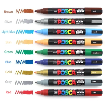 Posca PC-5M Barve Barva Marker Peresa Šoli Pisarniški Pisarniški Material Umetnosti Marker Srednje Nasvet 1.8-2.5 mm 17 Barvo Oznake Pero