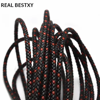 PRAVI XY 1m/lot 6 mm napa usnje kabel, pravega usnja kabel za visoke kakovosti usnja zapestnica kabel rdeče in črno usnje