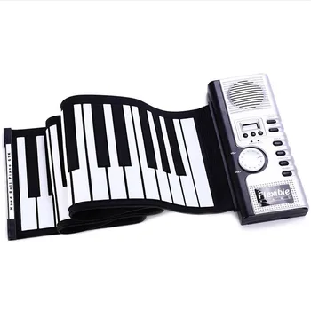 Prenosni 61 Tipke za Roll-up Tipkovnico Prilagodljiv 61 Tipke Silikonski MIDI Digitalni Mehko Tipkovnico Klavirja Prilagodljiv Elektronski Roll Up Klavir