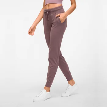 Prijetno hladen Jogger hlače Teče hlače Ženske Drawcord V Pas Prednji Žepi joga hlače Visoko pasu svoboden Fitnes hlače